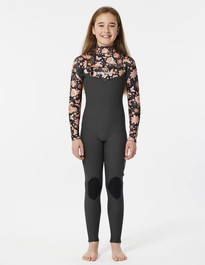 Rip Curl Kids Dawn Patrol 4/3mm CZ GBS Wetsuit in multi colour floral