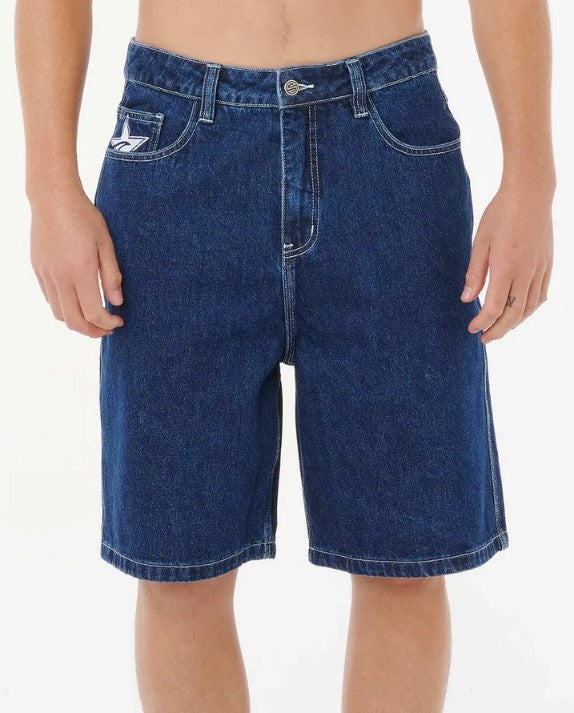 Rip Curl Medina Script 22" Denim Shorts in true inidgo from front
