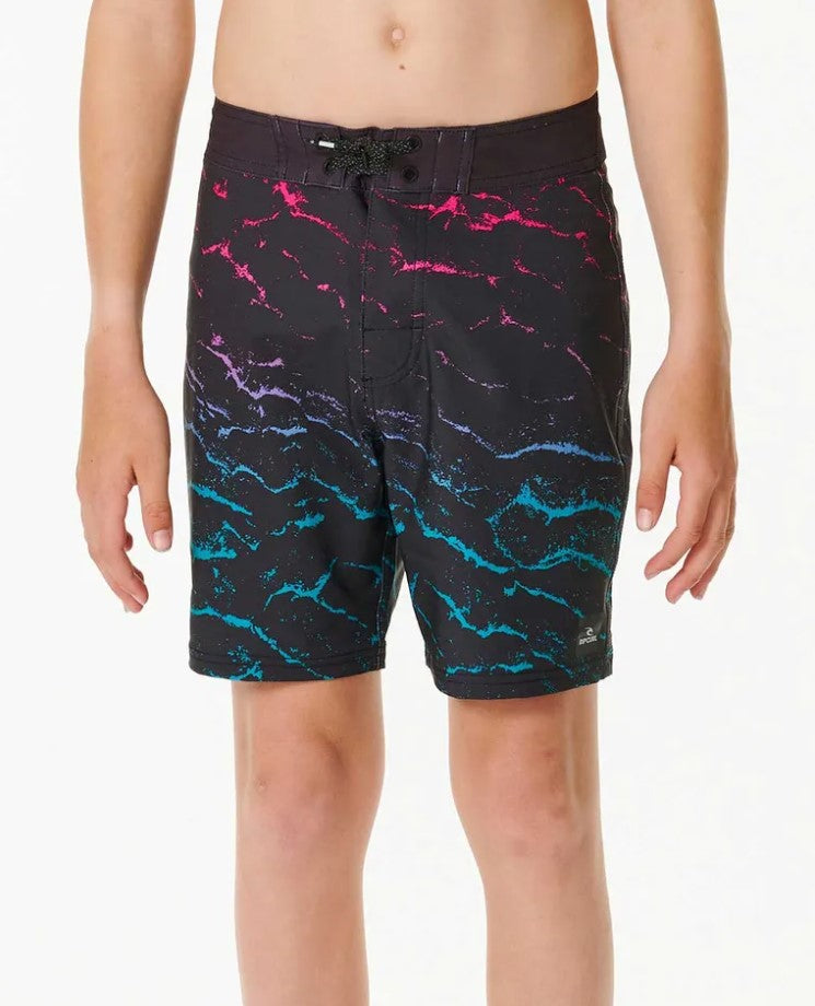 Rip Curl Boys Mirage Medina Tech Boardshorts from front in black