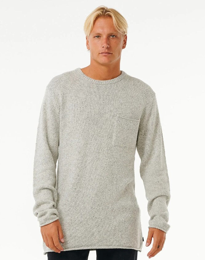 Rip Curl Neps Knit Crew in grey marle