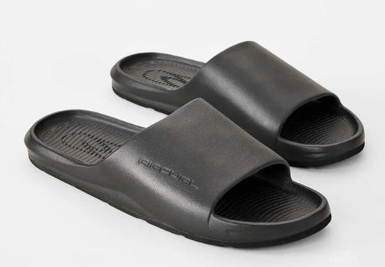 Rip Curl Pill Bloom Mens Slides in black showing pair from the side