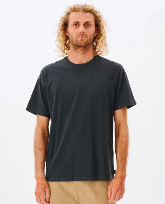 Rip Curl Plain Wash Tee in black colourway
