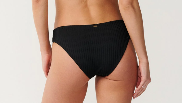 Rip Curl Premium Surf D/DD Deep V with Full Pant Bikini Set in black showing pant from the rear