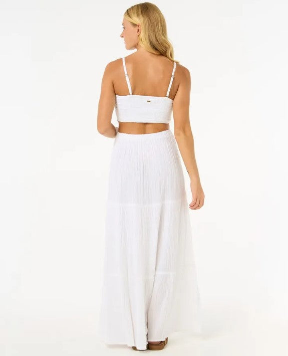 Rip Curl Premium Surf Maxi Dress in white from rear