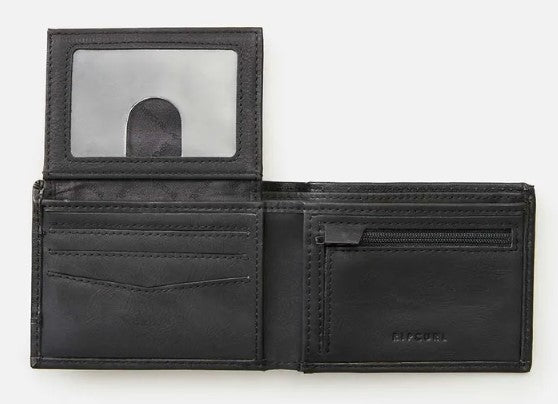 Rip Curl Ridge PU All Day Wallet in black and grey showing inside