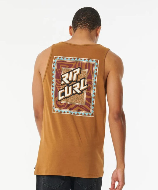 Rip Curl Rituals Tank in gold from rear