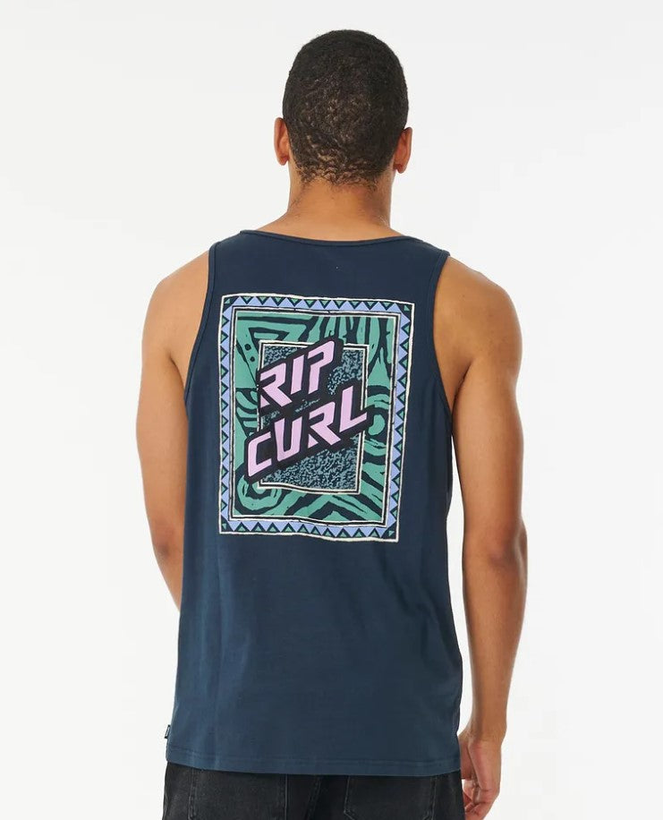 Rip Curl Rituals Tank in navy from rear