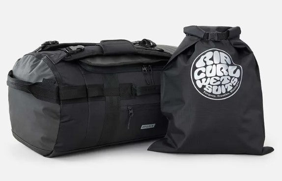 Rip Curl 45 Litre Search Duffle Bag - Icons in midnight sahowing also the dry bag pull out