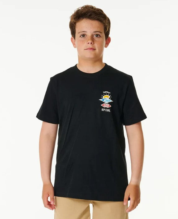 Rip Curl Search Icon Boys T-Shirt in black from front