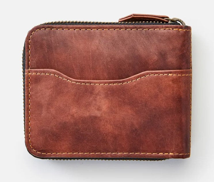 Rip Curl Searchers Slim RFID Leather Wallet in brown from back