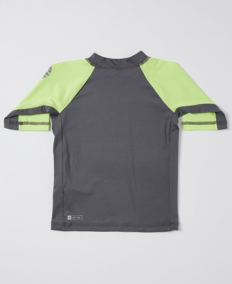 Rip Curl Shock UPF S/S Boy's Rash Tee Lime Colourway