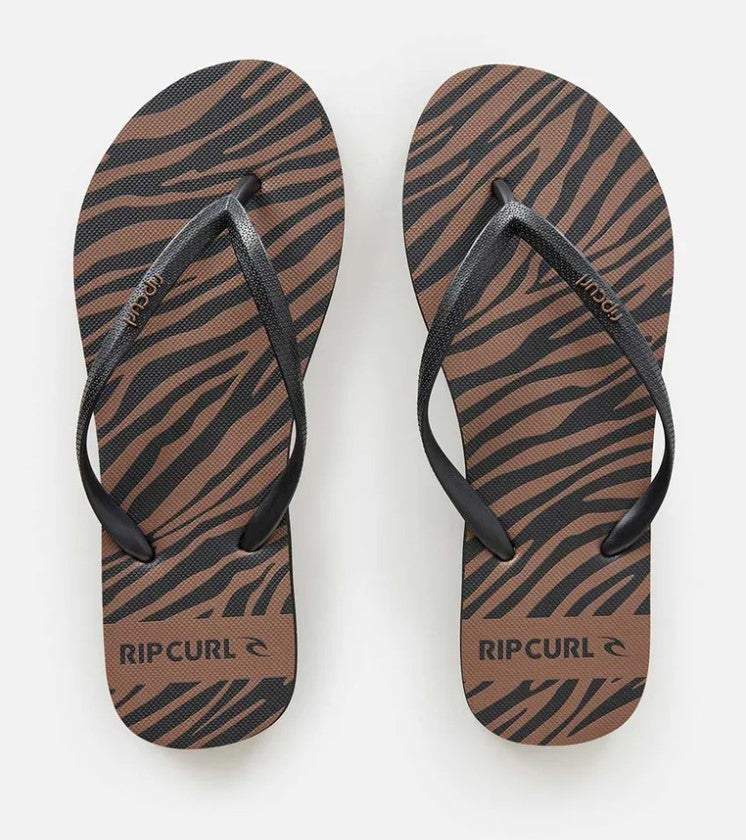 Rip Curl Sun Tribe Bloom Open Toe Jandals brown pair