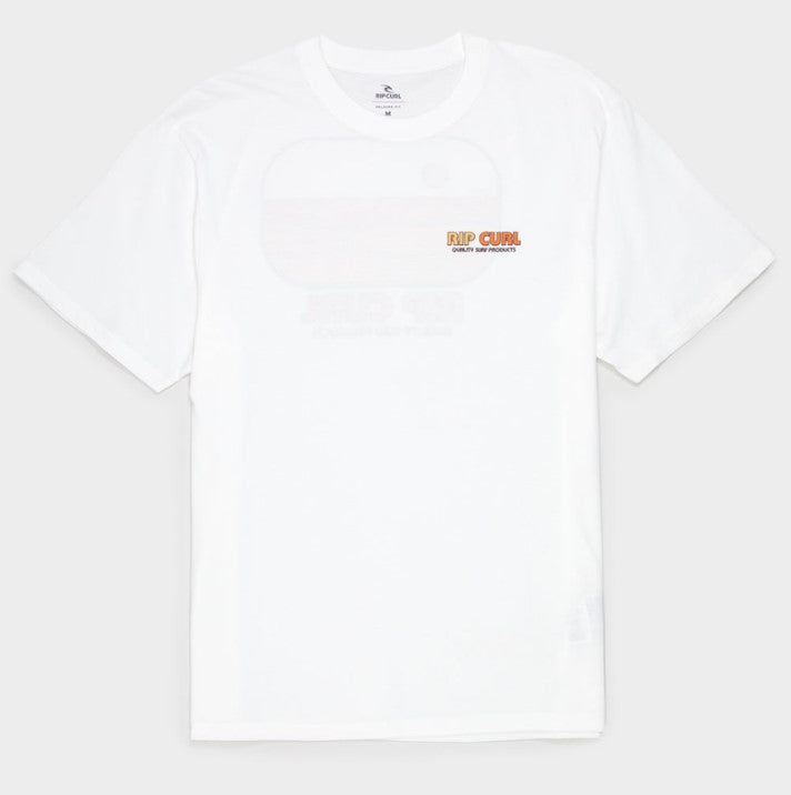 Rip Curl Surf Revival Lined Up Tee in bone from front