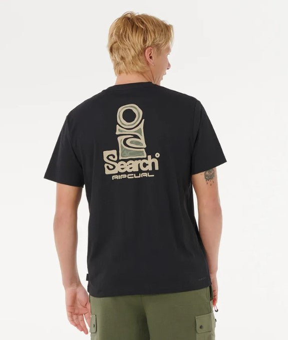 Rip Curl Vaporcool Search Stack Mens T-Shirt in black from rear