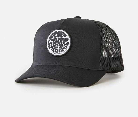 black ripcurl hat with w/b ripcurl patch on front