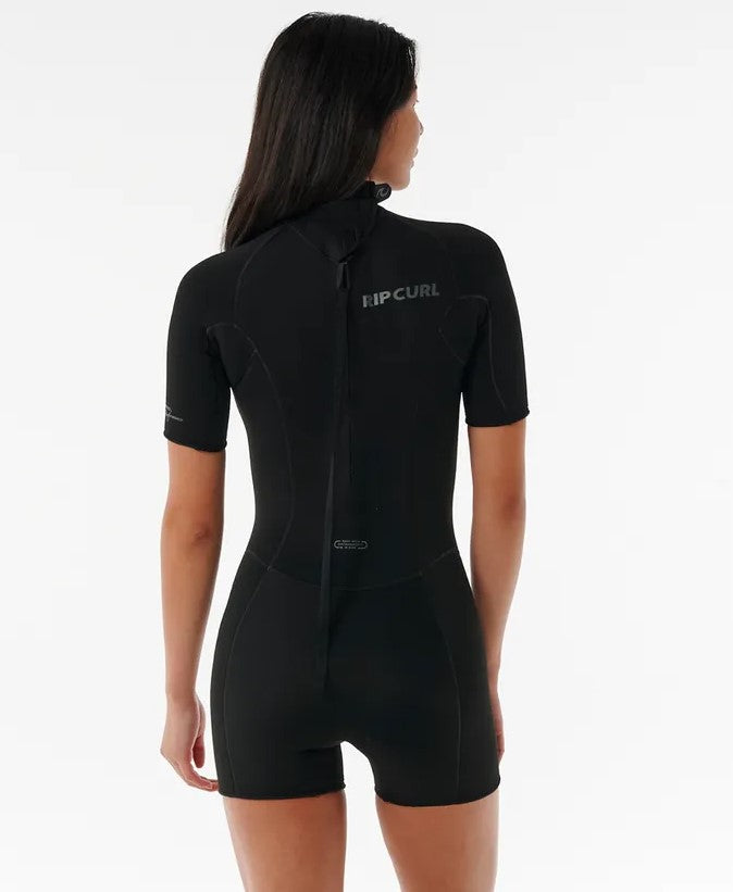 Rip Curl Womens Dawn Patrol 2mm Eco Wetsuit in black from back
