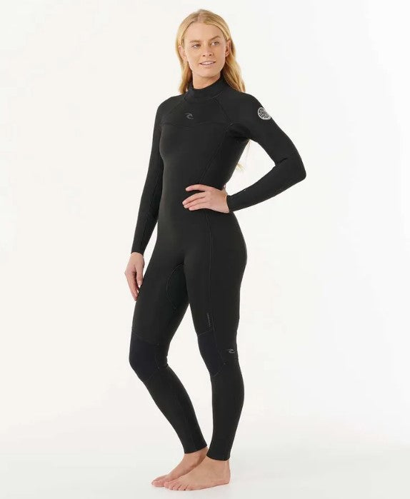 Rip Curl Dawn Patrol 3/2mm Back Zip Womens Wetsuit in black from side