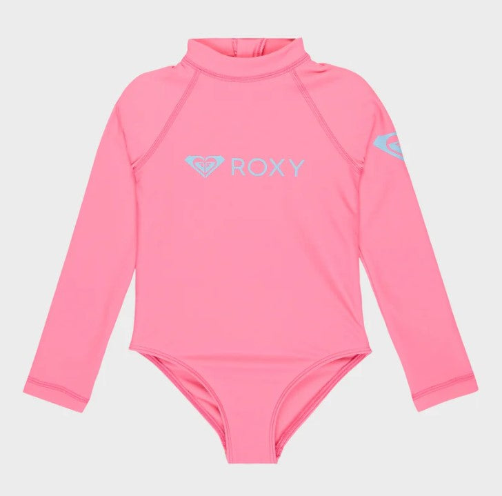Roxy Girls Heater Thermal Onepiece Swimwear in cosmos pink colourway