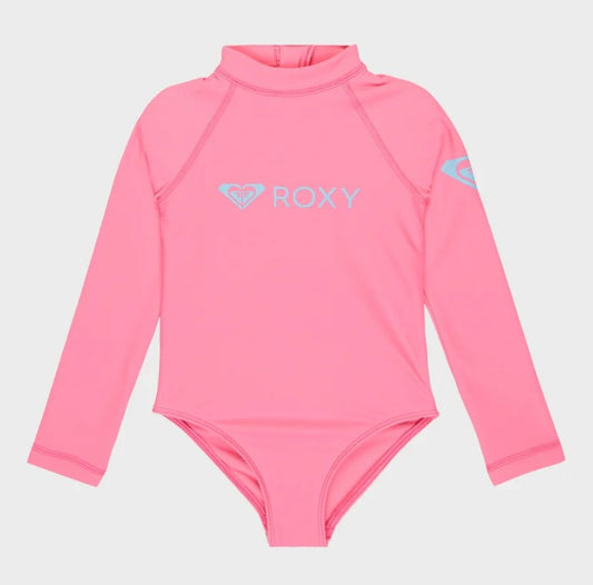 Roxy Girls Heater Thermal Onepiece Swimwear in cosmos pink colourway