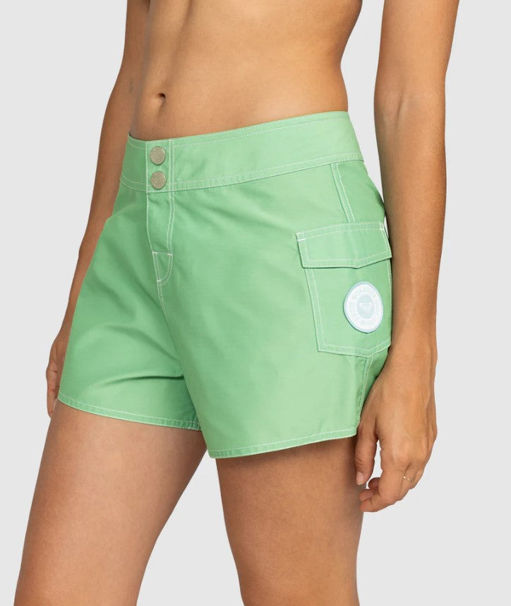 Roxy New Fashion 3" Boardshorts in zephyr green from side
