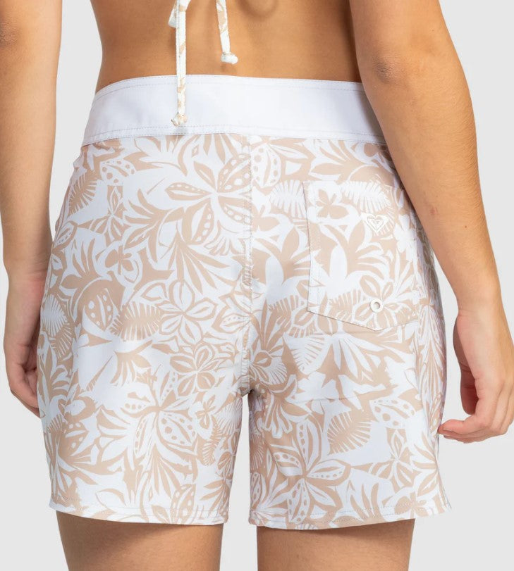Roxy Palm Palm 5" Boardshorts in ginger root colour from rear
