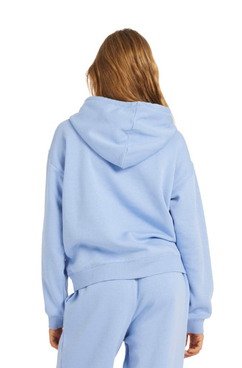 Roxy Perfect Place Brushed Hoodie in colour grapemist on model back veiw