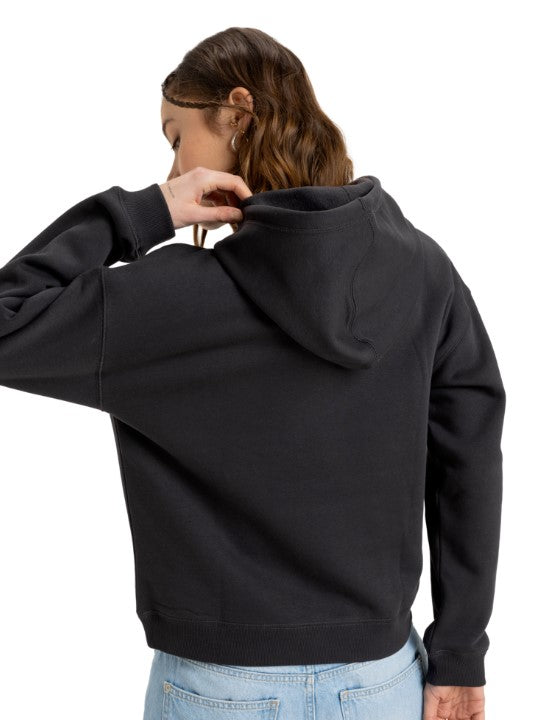 Roxy Perfect Place Brushed Hoodie in colour phantom on model back veiw