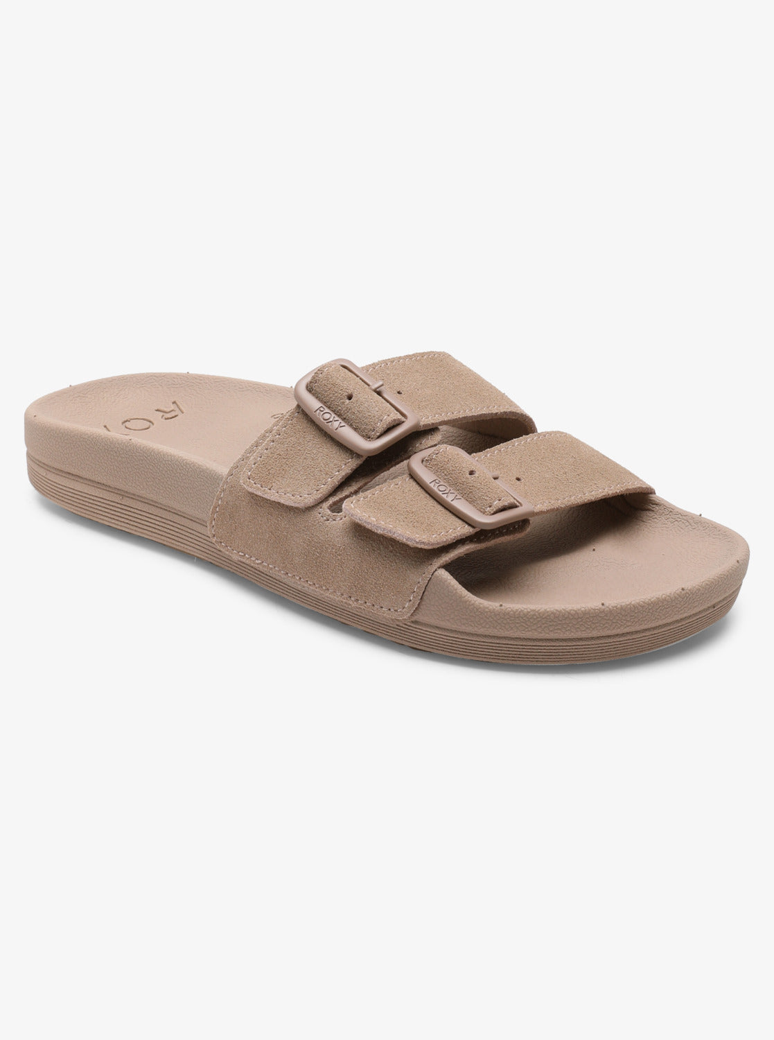 Roxy Slippy Nina Slides in taupe colourway