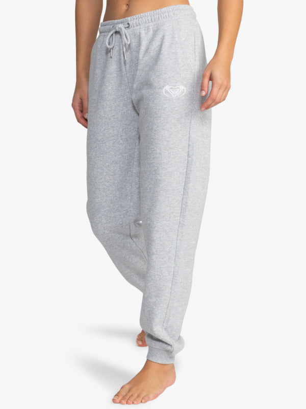 Roxy Surf Stoked Brushed Trackpants in heritage heather from back