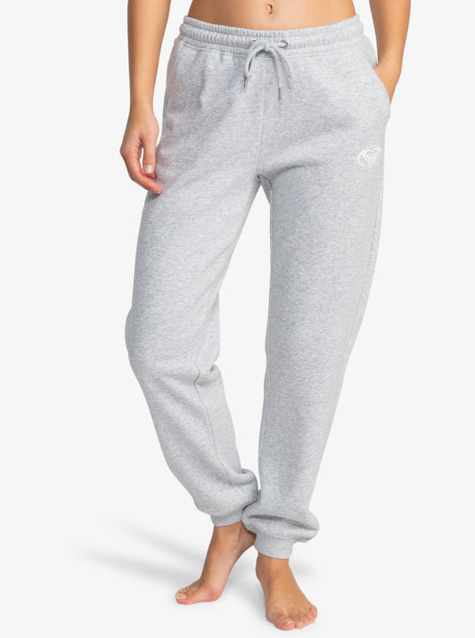 Roxy Surf Stoked Brushed Trackpants in heritage heather from front