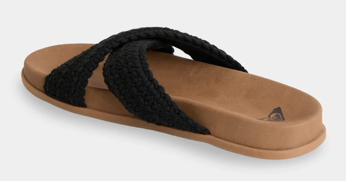 Roxy Syenna Womens Sandals in black textile upper and natural sole from inside
