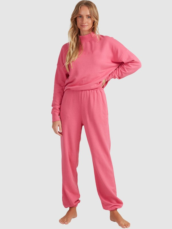 Win22 ROXY TRANQUIL DAYS TRACKSUIT BOTTOMS hot pink sweat pants