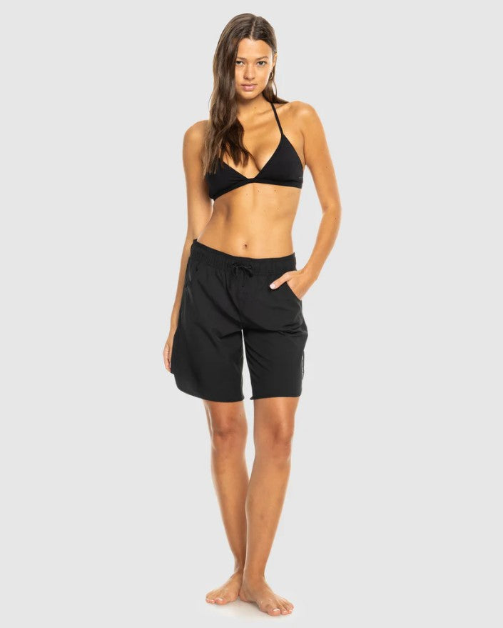 Roxy Wave 9" Womens Boardshorts in anthracite colourway on model from front