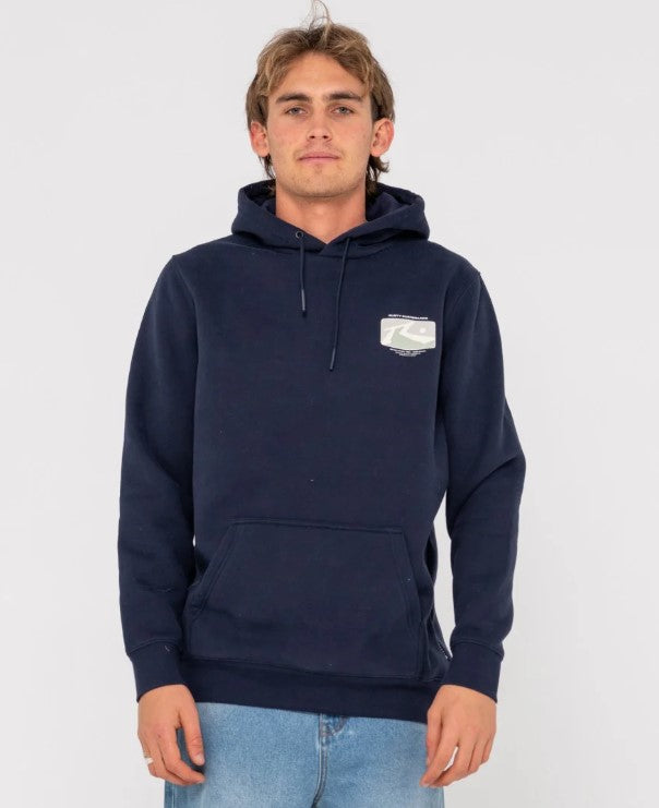 Rusty Advocate Super Fleece Hoodie in navy blue from front