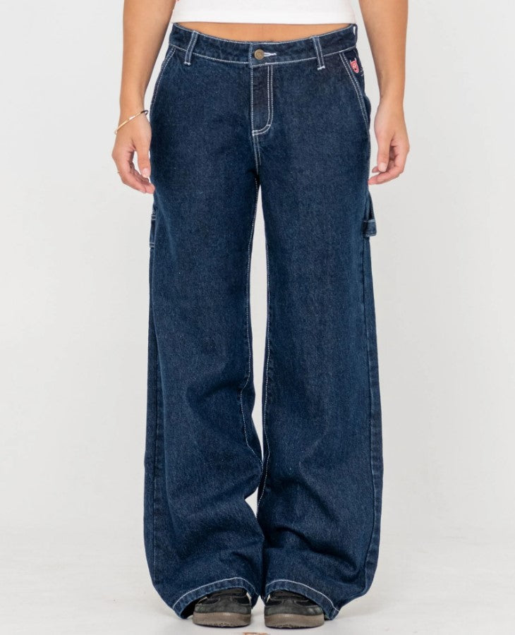 Rusty Billie 2.0 Low Rise Carpenter Jean in indigo colourway from front