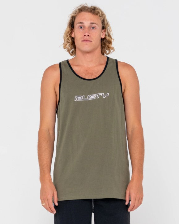 Rusty Flip Daddy Tank in savannah on model from front