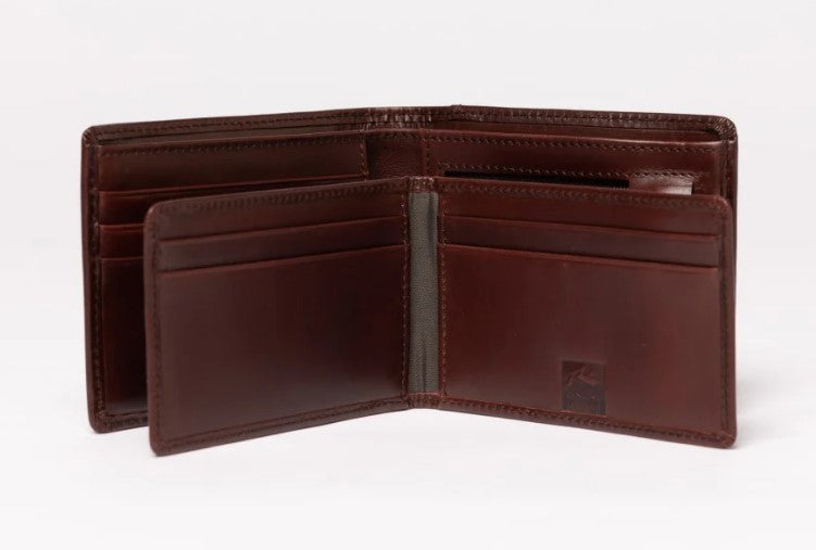 Rusty High River 2 Leather Wallet in dark coffee colour from inside