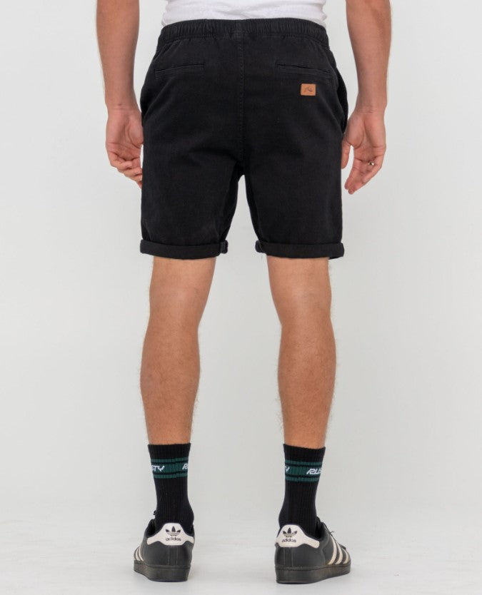 Rusty Hooked On Walkshorts in black from rear
