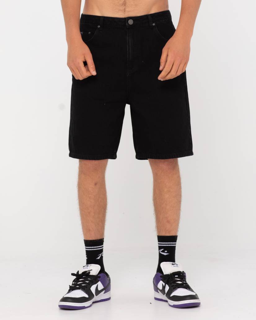 RUSTY THE INSTIGATOR DENIM SHORT washed black