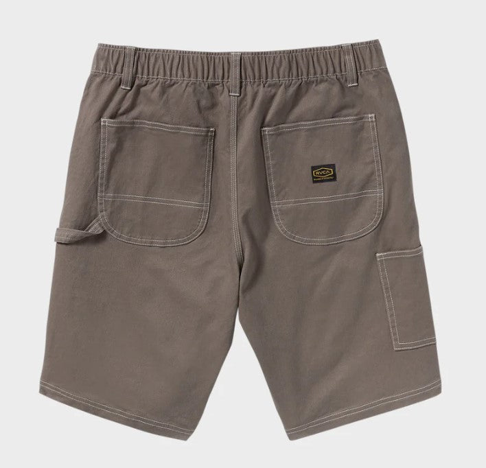 RVCA Americana 20" Carpenter Shorts in mushroom colourway from rear