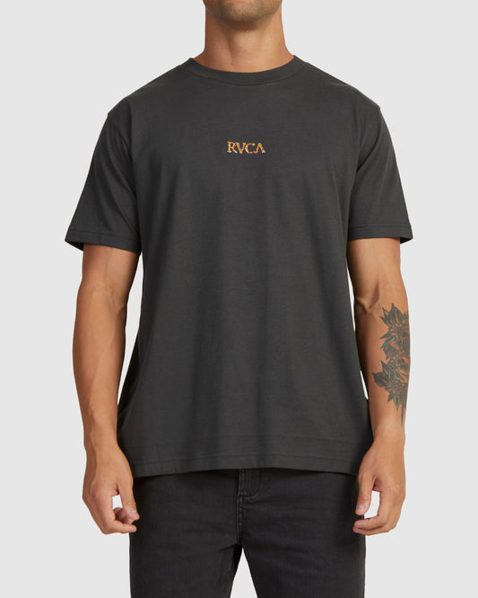 RVCA Growth Tee in pirate black from front
