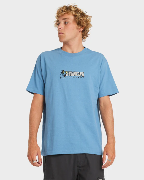 RVCA Hardware Heavyweight Mens Tee in blue