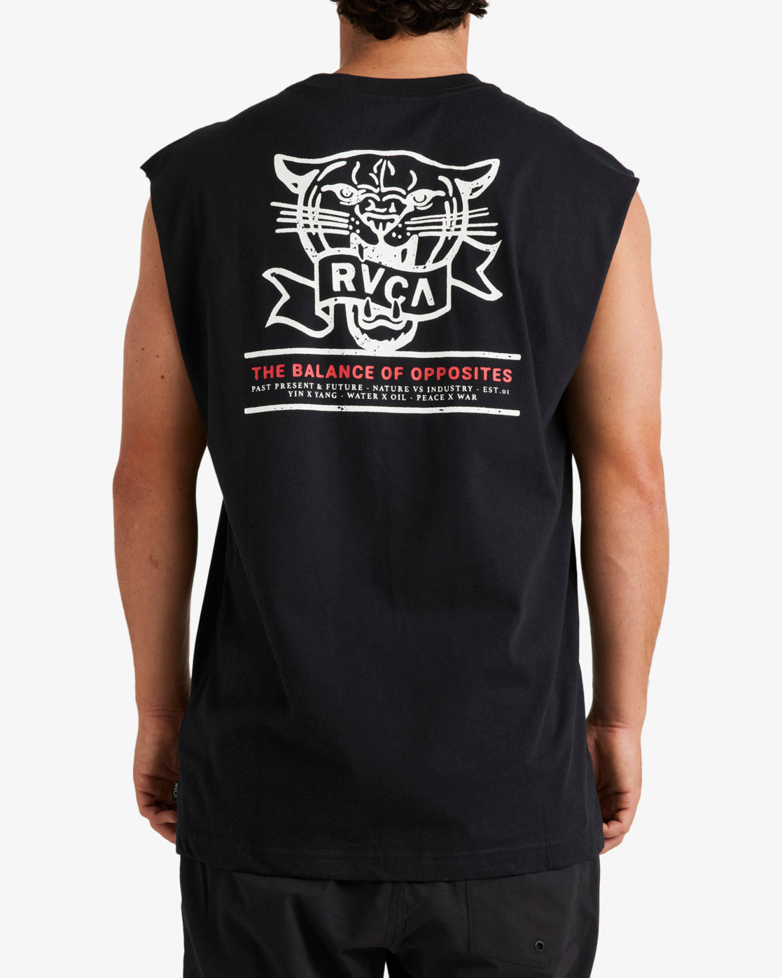 RVCA Take A Bite Muscle in black from back