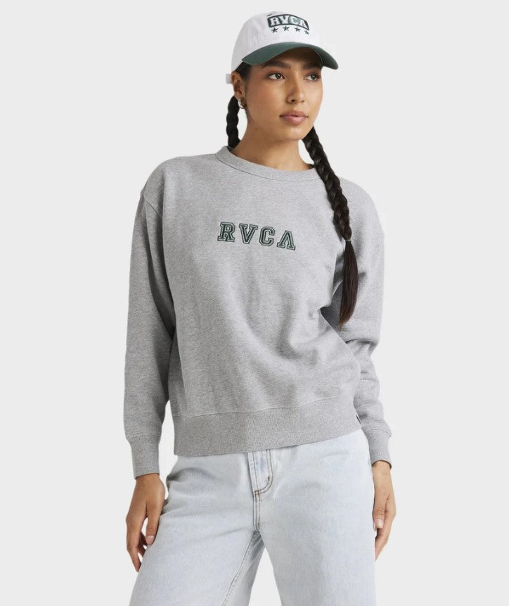 RVCA Ivy League Classic Crew Jersey in grey marle