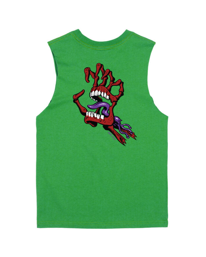 Santa Cruz Os Bone Hand Cruz Youth Muscle in green from back