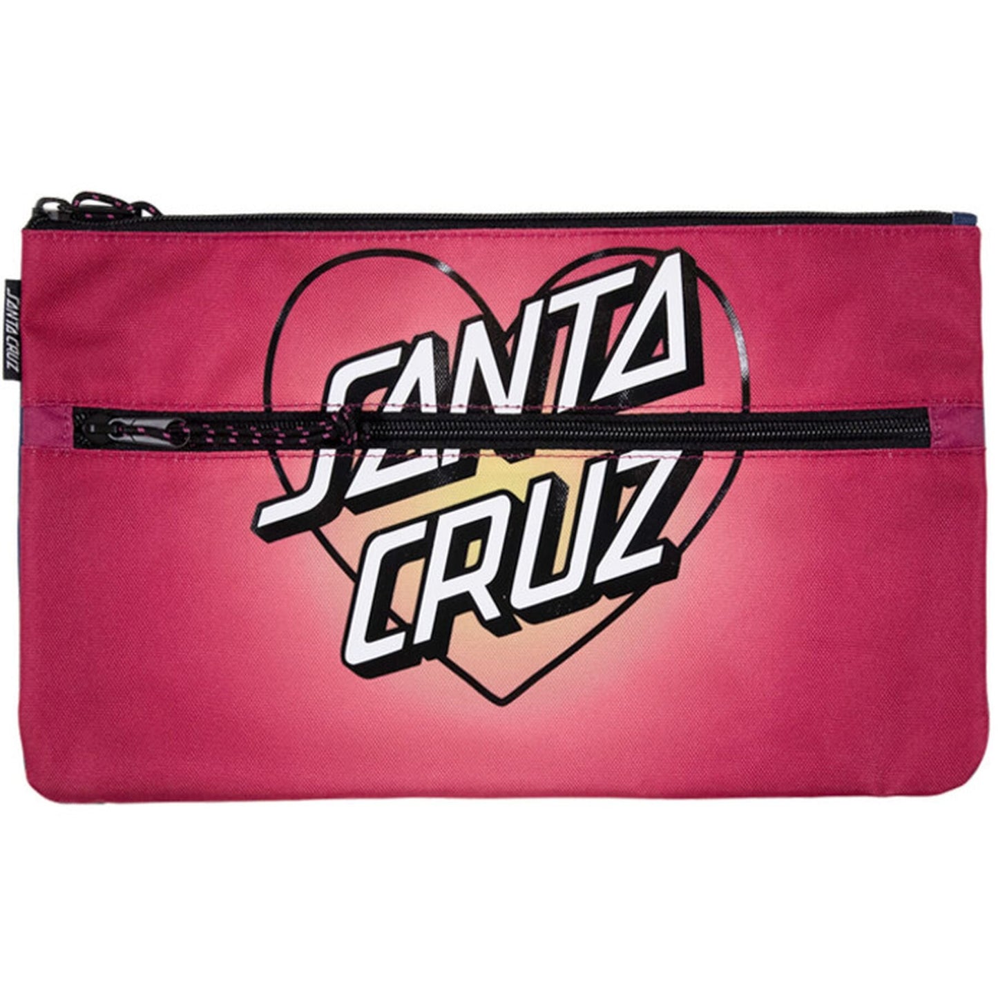 Santa Cruz Gradient Heart Dot Pencil Case in pink
