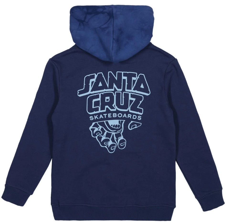 Santa Cruz Boys Inherit Stacked Strip Hoodie in dakr blue tie dye