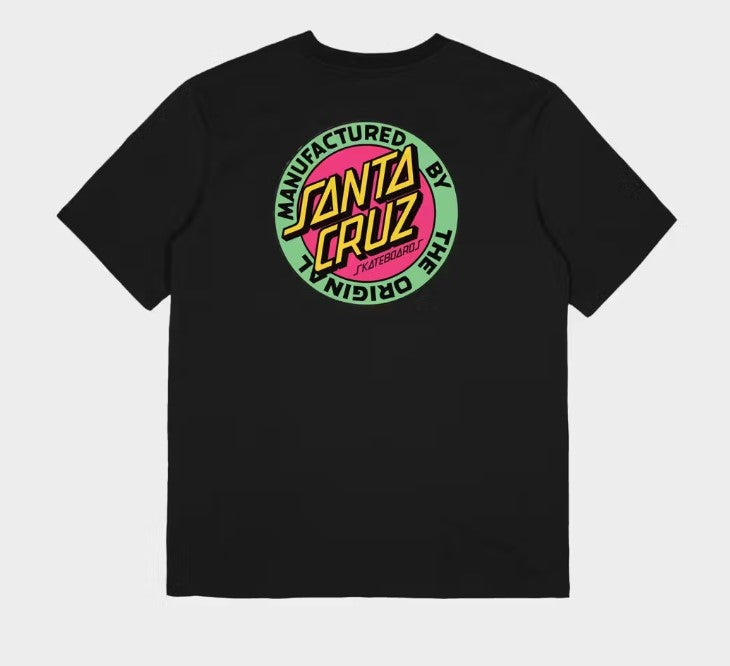 Santa Cruz MFG Dot Retro Men's Tee in black from rear