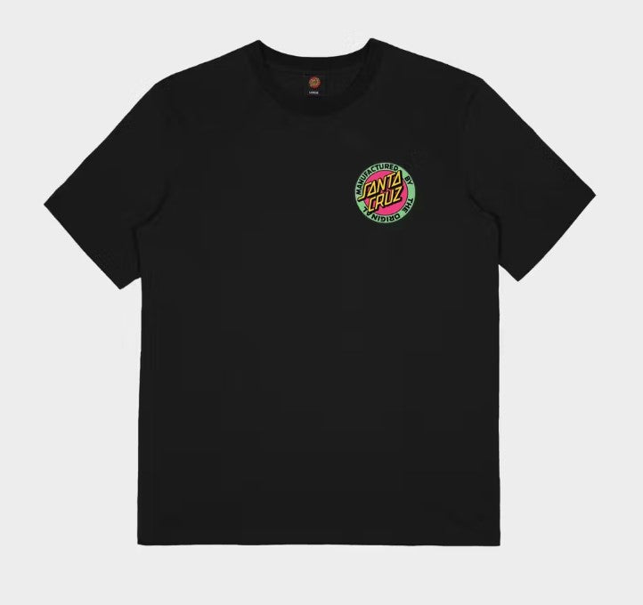 Santa Cruz MFG Dot Retro Men's Tee in black from front