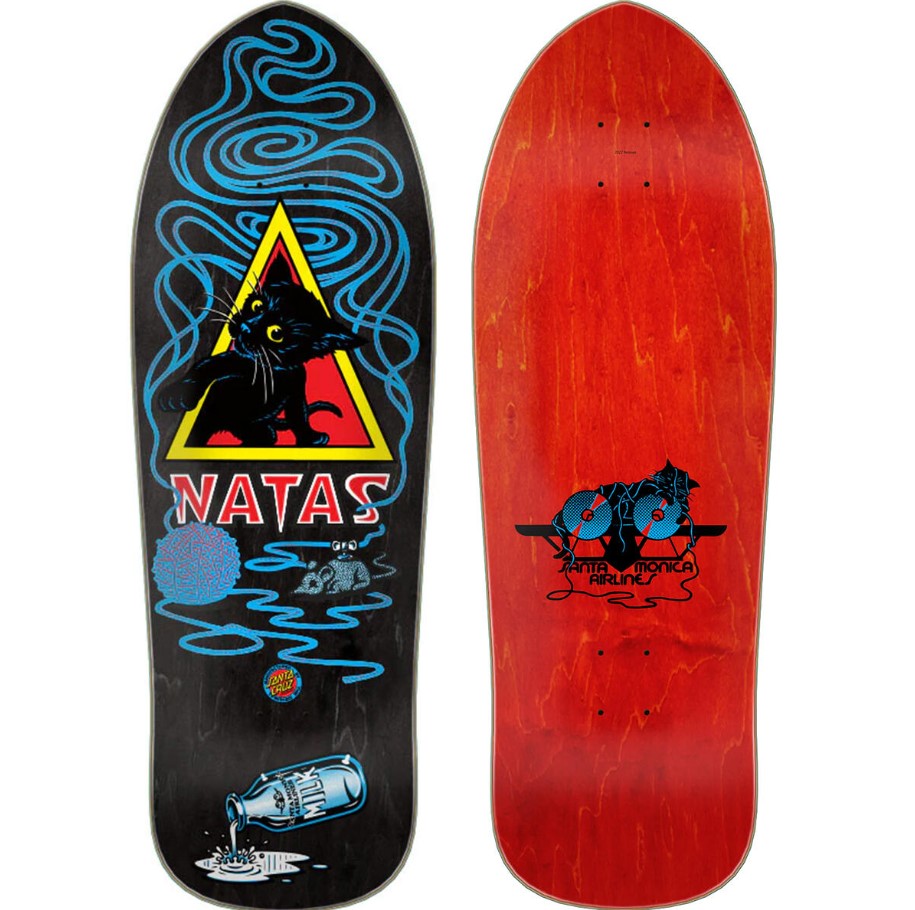 Santa Cruz Natas Kitten 9.89" Re-Issue Skateboard Deck showing top and bottom views
